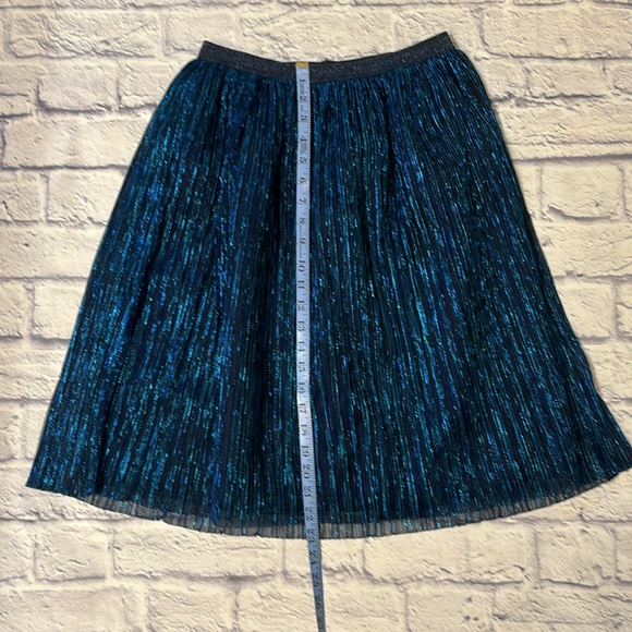 Metallic Blue Shimmer Midi Party Skirt Pull On Style - Girls Size XL 14-16 - Picture 4 of 12